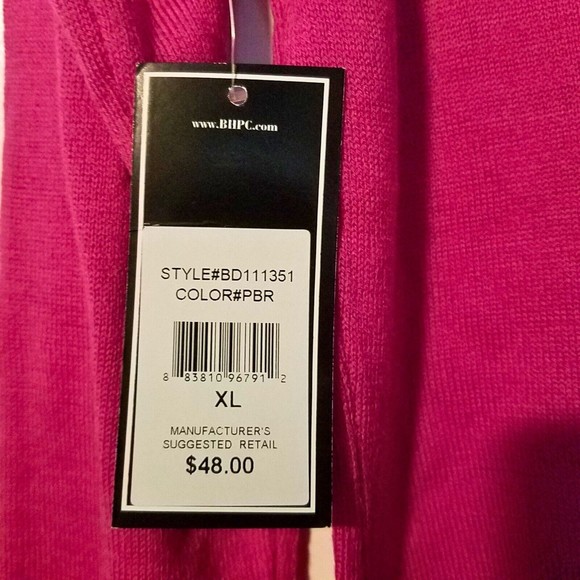 Beverly Hills Polo Club Fuchsia Pink Lightweight Big Pony Sweater Size XL - Picture 5 of 5